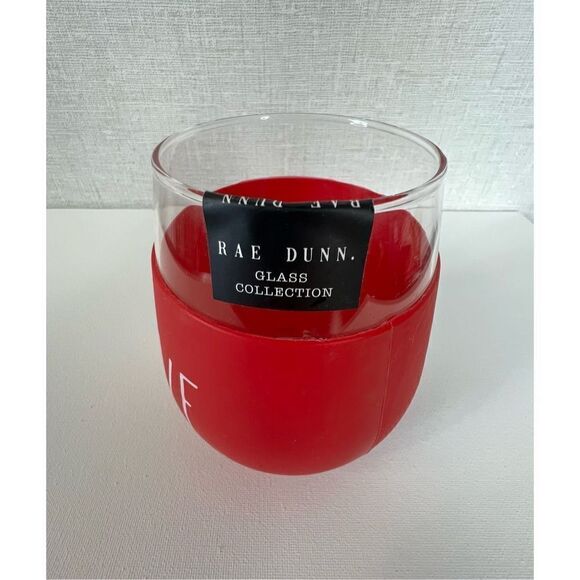 NWT Rae Dunn Stemless Wine Glass With Silicone “Love” Graphic Cozie - Picture 2 of 4